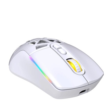Nexus Air Pro Kablosuz 24.000 Dpi Pixart PMW3311 Sensör Makro Yazılımlı & Değiştirilebilir Kapaklı RGB Kablosuz Gaming Mouse - Beyaz (2.4 GHz Kablosuz + BT5.1 + Type-C ile Kullanım Desteği)