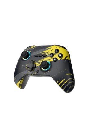 Tactical Mortal 2.4 Ghz/BT Çift Kablosuz Mod - Chromatic RGB - Makro - Silikon Switch - HALL 3D - Titreşimli - Turbo Modu - 18 Tuşlu Gamepad - Blackout Yellow