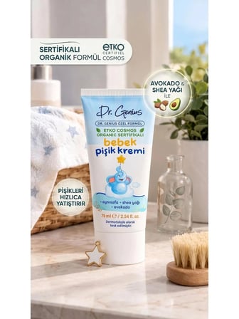 Dr. Genius Özel Formül Organik Sertifikalı Bebek Pişik Kremi - 75 ml