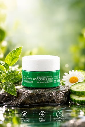 Dr. Genius Organik Göz Çevresi Bakım Kremi - 15 ml - Anti-Aging Etkili Doğal İçerik (Doğal ve Organik Sertifikalıdır)