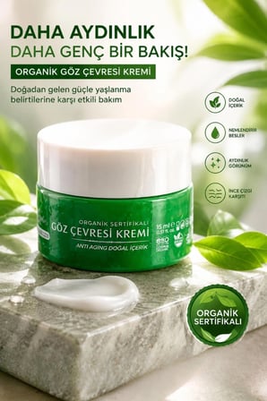 Dr. Genius Organik Göz Çevresi Bakım Kremi - 15 ml - Anti-Aging Etkili Doğal İçerik (Doğal ve Organik Sertifikalıdır)