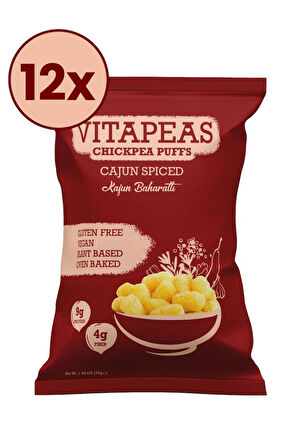 Vitapeas Kajun Baharatlı Nohut Cipsi 55 g x 12