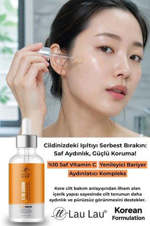 C Vitamini Serum Aydınlatıcı, Yenileyici & Leke Karşıtı %10 Saf C Vitamini 50 ml