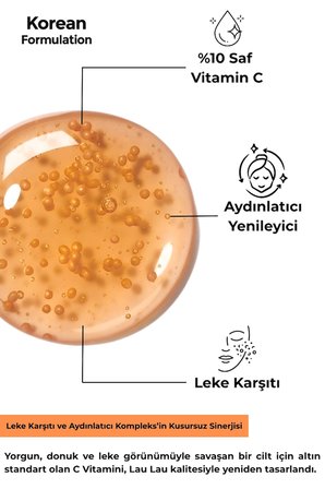C Vitamini Serum Aydınlatıcı, Yenileyici & Leke Karşıtı %10 Saf C Vitamini 50 ml