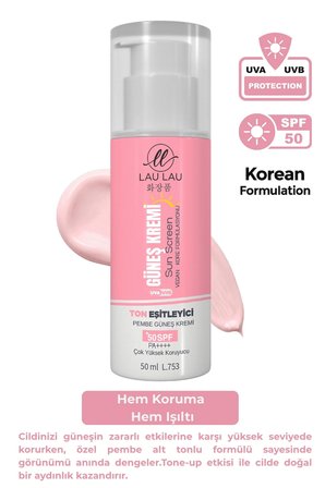 ton eşitleyici yüksek korumalı güneş kremi tone-up pink 50 ml