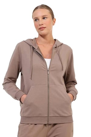 Lumberjack Eşofman Üstü Kadın Kahverengi WB 18SN77 FULL ZIP 102710622