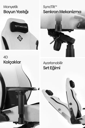 Riftwalker Ergonomik Oyuncu Koltuğu - Beyaz