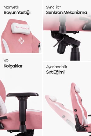 Riftwalker Ergonomik Oyuncu Koltuğu - Pembe