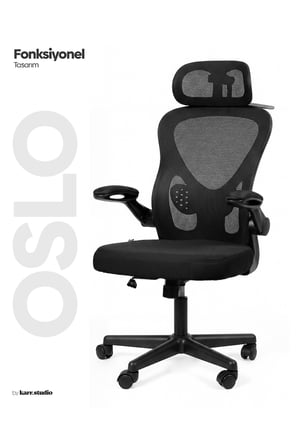 Oslo Siyah Ergonomik Çalışma Sandalyesi 
