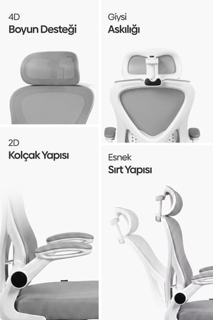 Oslo Gri Ergonomik Çalışma Sandalyesi 