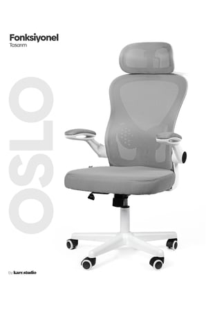 Oslo Gri Ergonomik Çalışma Sandalyesi 