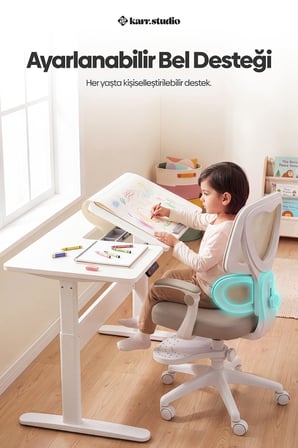 Lora Ergonomik Çocuk Çalışma Sandalyesi - Krem