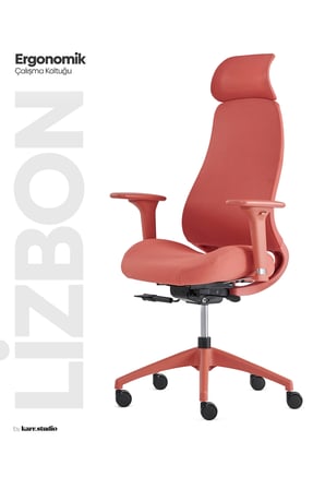 Lizbon Ergonomik Çalışma Koltuğu - Kırmızı