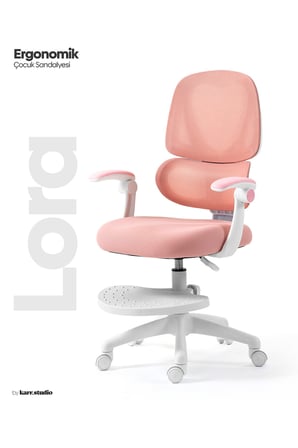 Lora Ergonomik Çocuk Çalışma Sandalyesi - Pembe