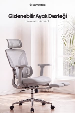Braga Ergonomik Çalışma Koltuğu - Gri