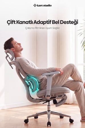 Braga Ergonomik Çalışma Koltuğu - Gri