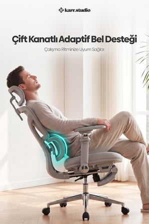 Braga Ergonomik Çalışma Koltuğu - Gri
