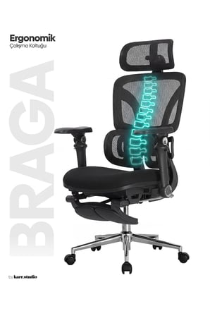 Braga Ergonomik Çalışma Koltuğu - Siyah