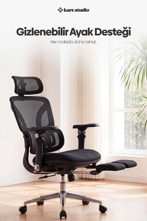 Braga Ergonomik Çalışma Koltuğu - Siyah