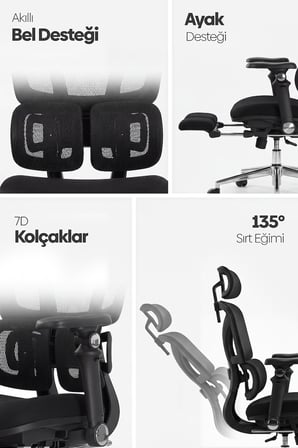 Braga Ergonomik Çalışma Koltuğu - Siyah