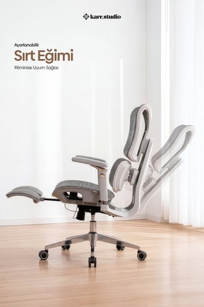 Okawa Titreşimli Masaj Destekli Ergonomik Çalışma Koltuğu - Gri