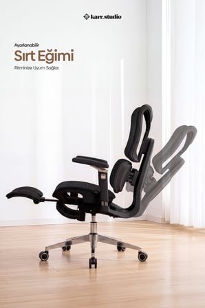 Okawa Titreşimli Masaj Destekli Ergonomik Çalışma Koltuğu - Siyah