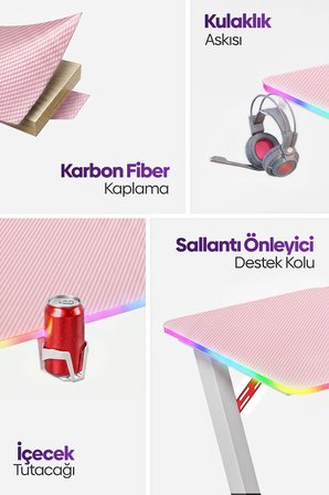 Thunder RGB Aydınlatmalı Oyuncu Masası