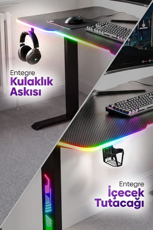 Ion RGB Aydınlatmalı Oyuncu Masası