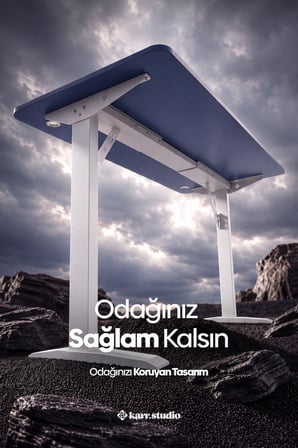 Firmus Dayanıklı Çalışma Masası - 160x80 - Pasifik Mavi - B