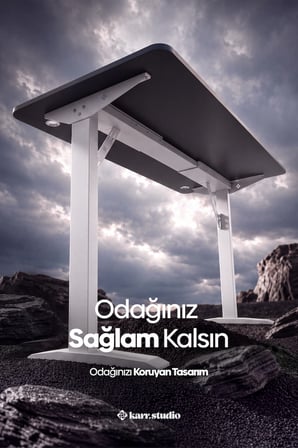 Firmus Dayanıklı Çalışma Masası - 180x80 - Antrasit - B