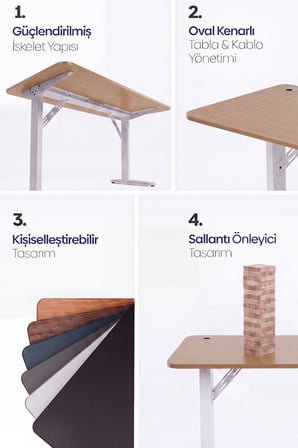 Firmus Dayanıklı Çalışma Masası - 180x80 - Bambu - B