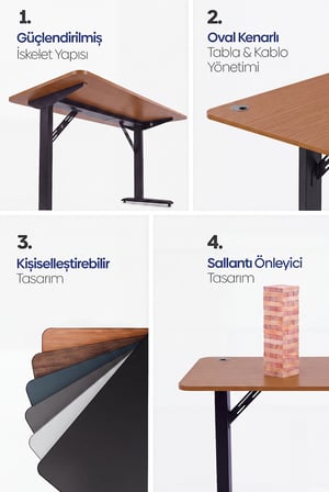 Firmus Dayanıklı Çalışma Masası - 120x60 - Bambu - S