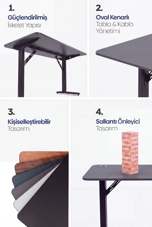 Firmus Dayanıklı Çalışma Masası - 140x70 - Antrasit - S