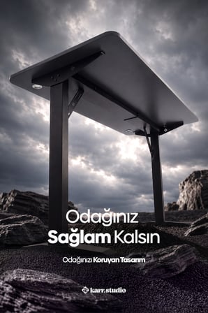 Firmus Dayanıklı Çalışma Masası - 180x80 - Antrasit - S