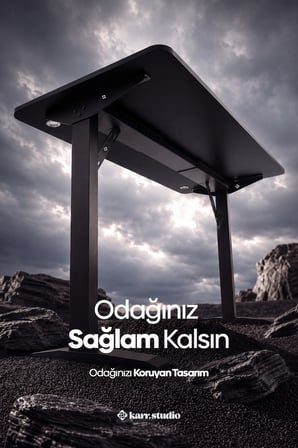 Firmus Dayanıklı Çalışma Masası - 180x80 - Siyah - S
