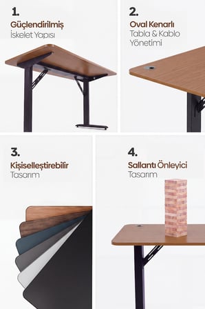 Firmus Dayanıklı Çalışma Masası - 180x80 - Bambu - S