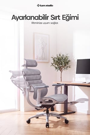 Rosso Ergonomik Çalışma Koltuğu - Gri