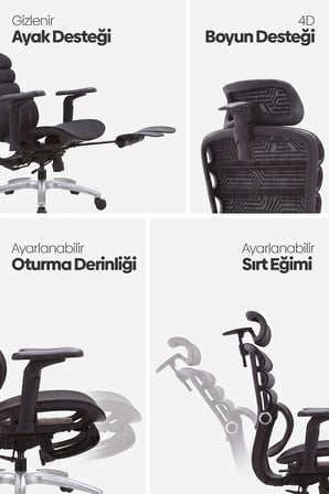 Rosso Ergonomik Çalışma Koltuğu - Siyah
