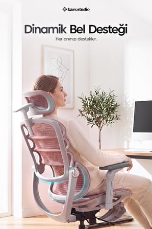 Rosso Ergonomik Çalışma Koltuğu - Pembe