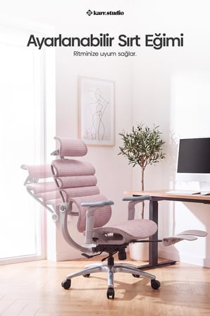 Rosso Ergonomik Çalışma Koltuğu - Pembe