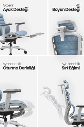 Rosso Ergonomik Çalışma Koltuğu - Mavi