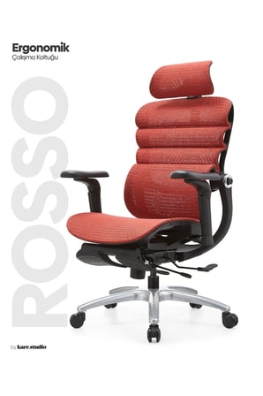Rosso Ergonomik Çalışma Koltuğu - Kırmızı
