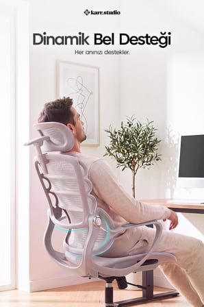 Rosso Ergonomik Çalışma Koltuğu - Sabit Kolçak - Beyaz