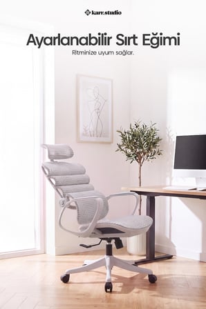 Rosso Ergonomik Çalışma Koltuğu - Sabit Kolçak - Beyaz