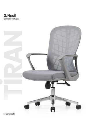 Tiran 3. Nesil Sekreter Koltuğu - Gri