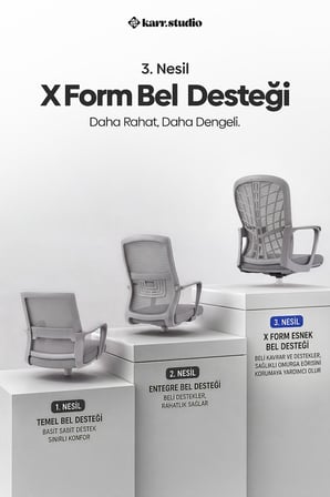 Tiran 3. Nesil Sekreter Koltuğu - Gri
