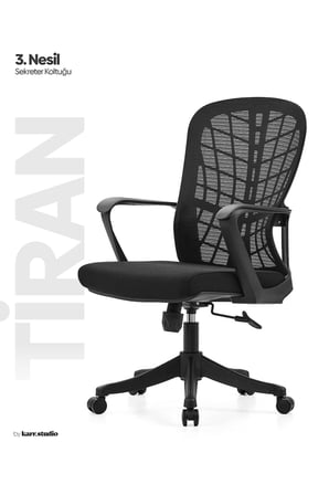 Tiran 3. Nesil Sekreter Koltuğu - Siyah
