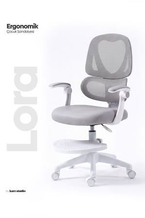Lora Ergonomik Çocuk Çalışma Sandalyesi - Gri