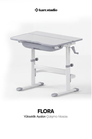 Flora Yükseklik Ayarlı Çocuk Çalışma Masası - Gri