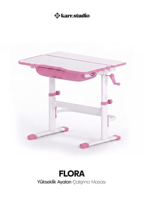 Flora Yükseklik Ayarlı Çocuk Çalışma Masası - Pembe